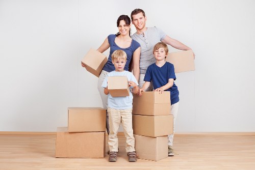 Commercial removals equipment and office items prepared for transport